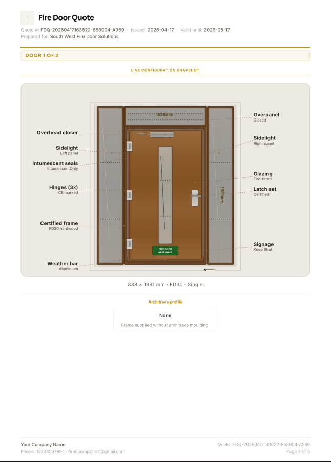 Fire Door Quote PDF — page 2