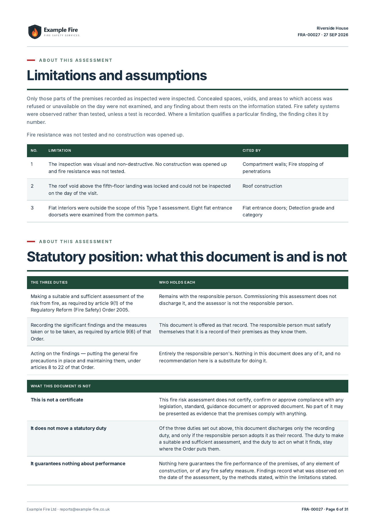Statutory position: what this document is and is not