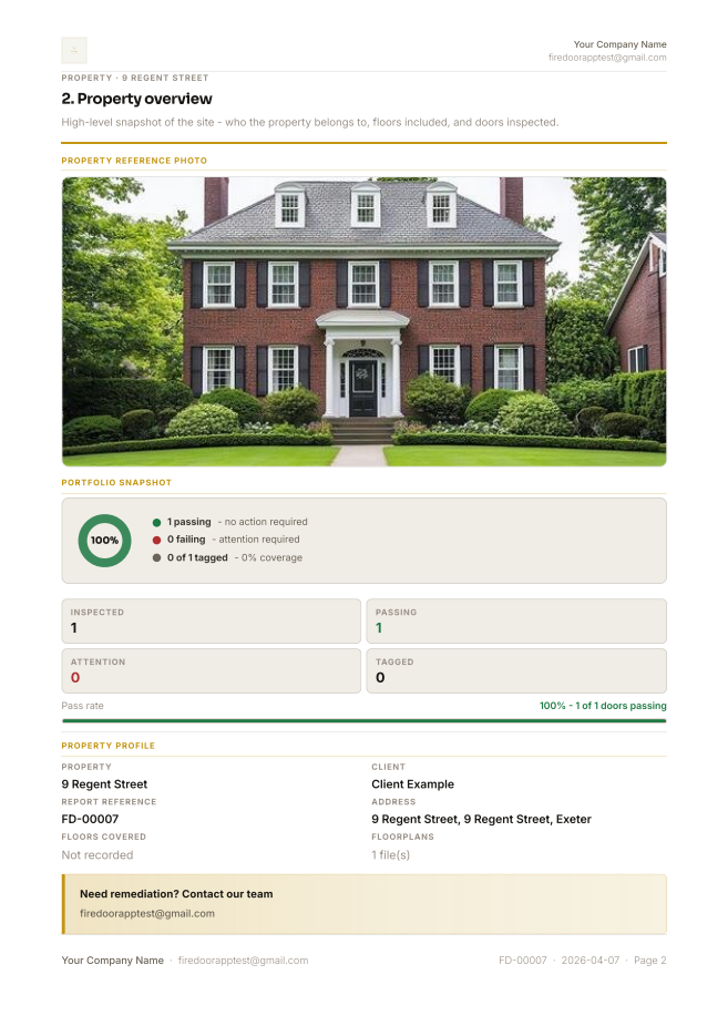 Property Overview — sample inspection report page