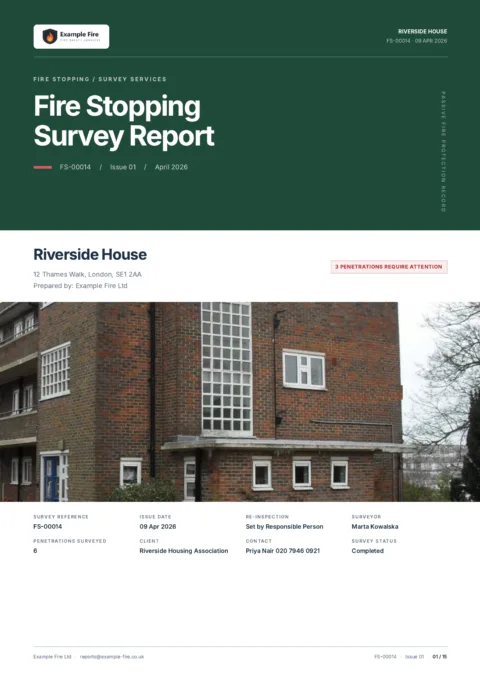 Fire stopping survey report