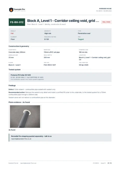 Per-item finding with photographs