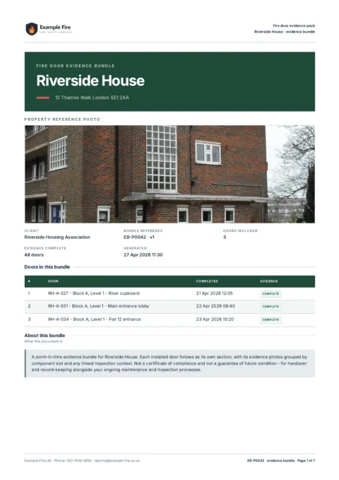 Property evidence bundle cover