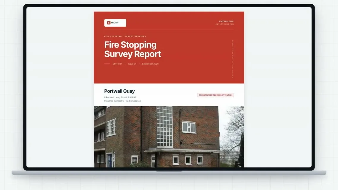 Fire stopping surveys, from site to report