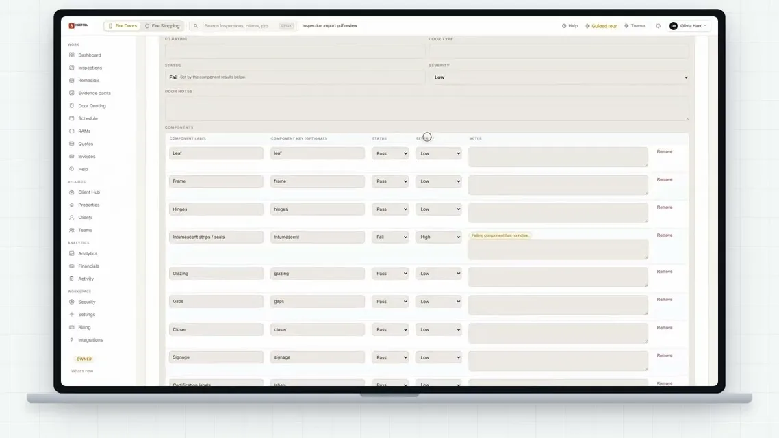 FireDoorApp for managing agents